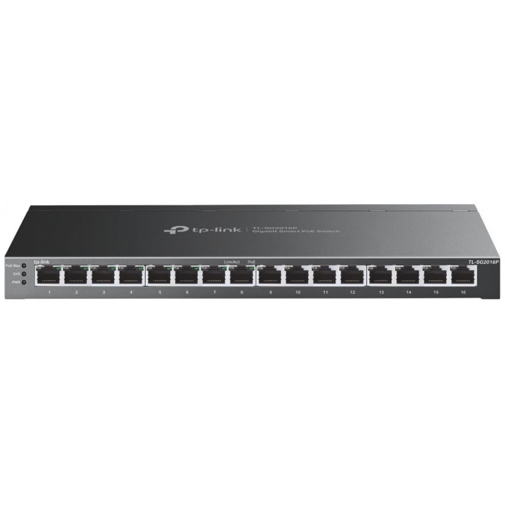 Комутатор TP-LINK TL-SG2016P 16xGE (8xPoE), 120Вт, WebSmart