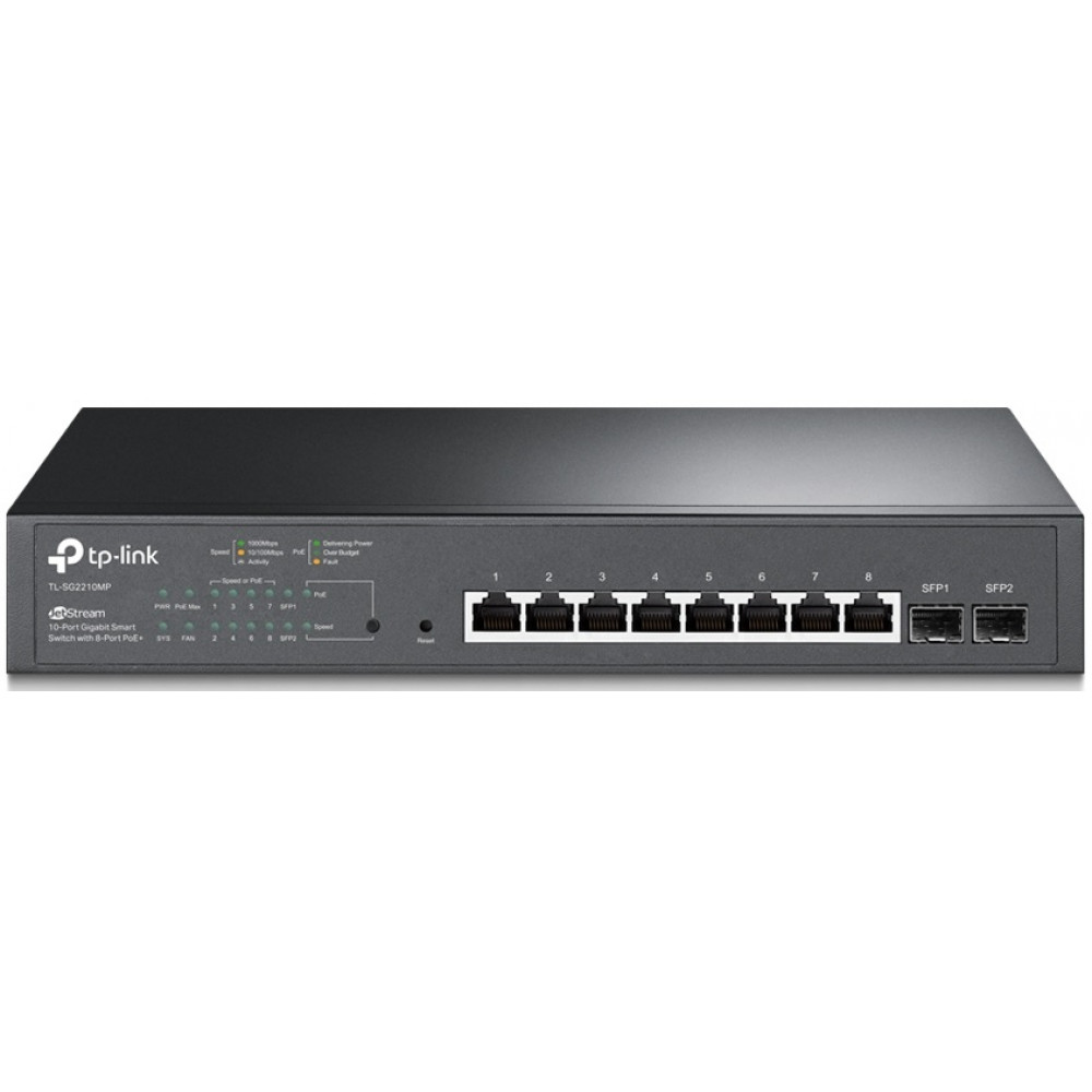 Комутатор TP-LINK TL-SG2210MP 8xGE (8xPoE) 2xSFP, 150Вт, WebSmart