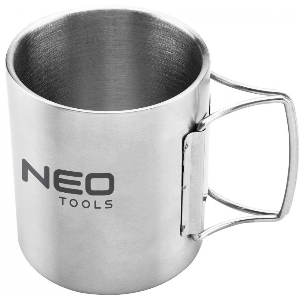 Кухоль туристичний Neo Tools, 320мл, складане руків'я, нержавіюча сталь, чохол, 0.15кг