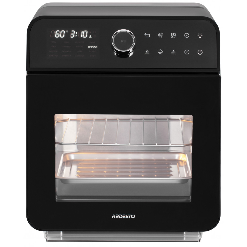 Мультипіч Ardesto, 2250Вт, об'єм-15л, сенсорне керування, функція приготування на пару, 40-220°C, метал/пластик, біло-чорний