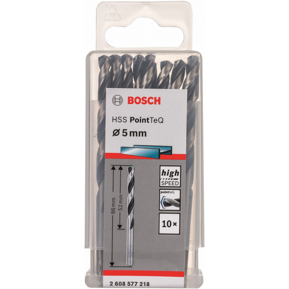 Свердло по металу Bosch Professional HSS-PointTeQ, 5х52х86мм, 10шт