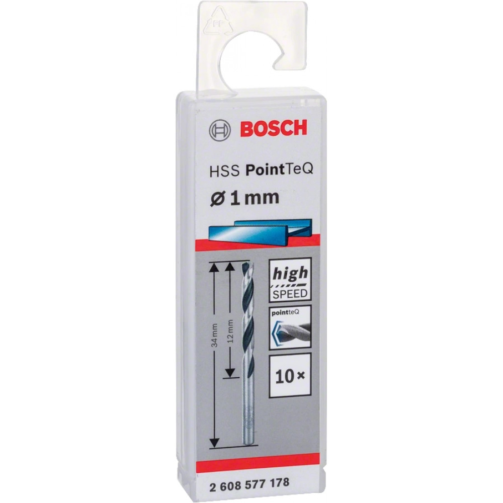 Свердло по металу Bosch Professional HSS-PointTeQ, 1х12х34мм, 10шт