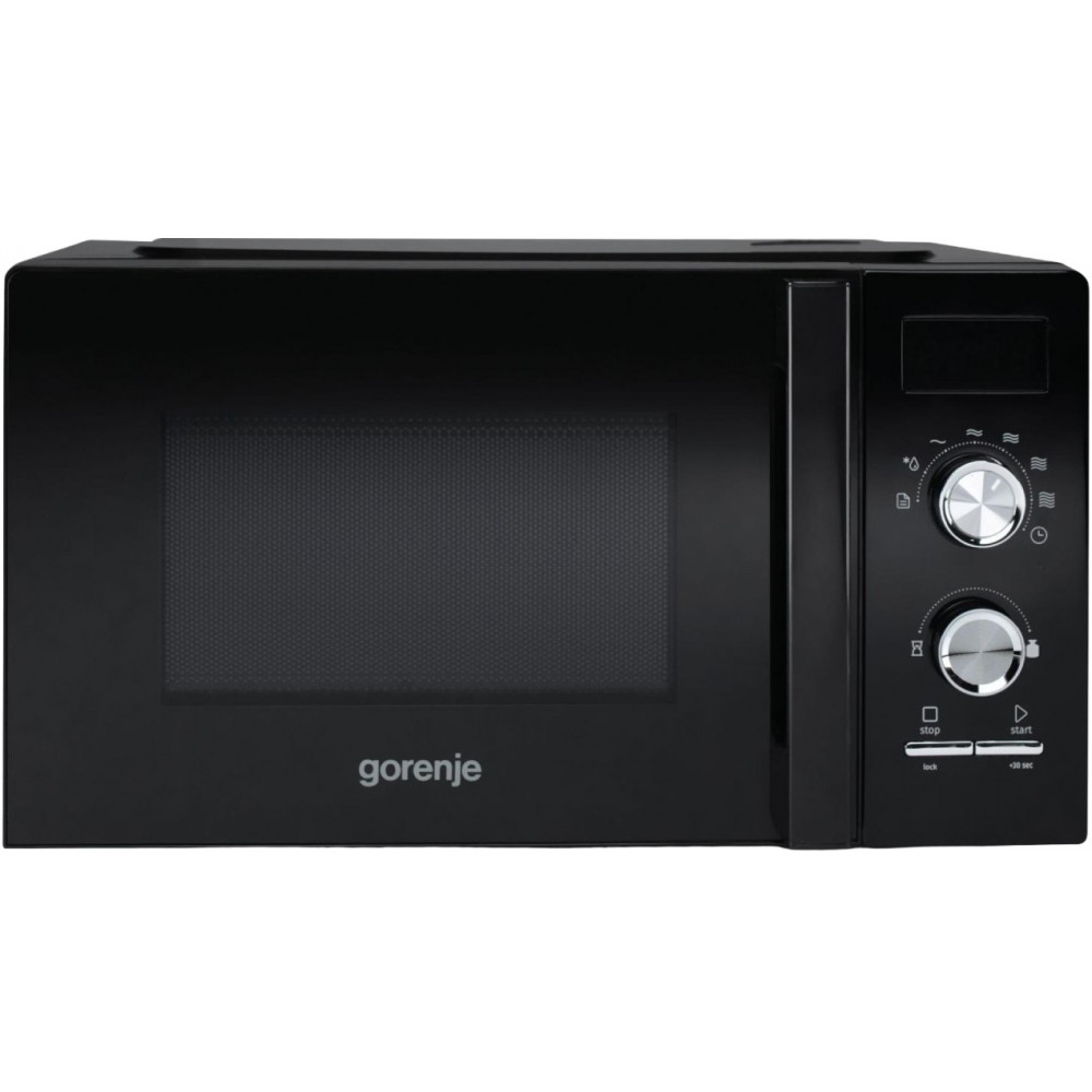 Мікрохвильова піч Gorenje, 20л, мех. керув., 800Вт, дисплей, чорний