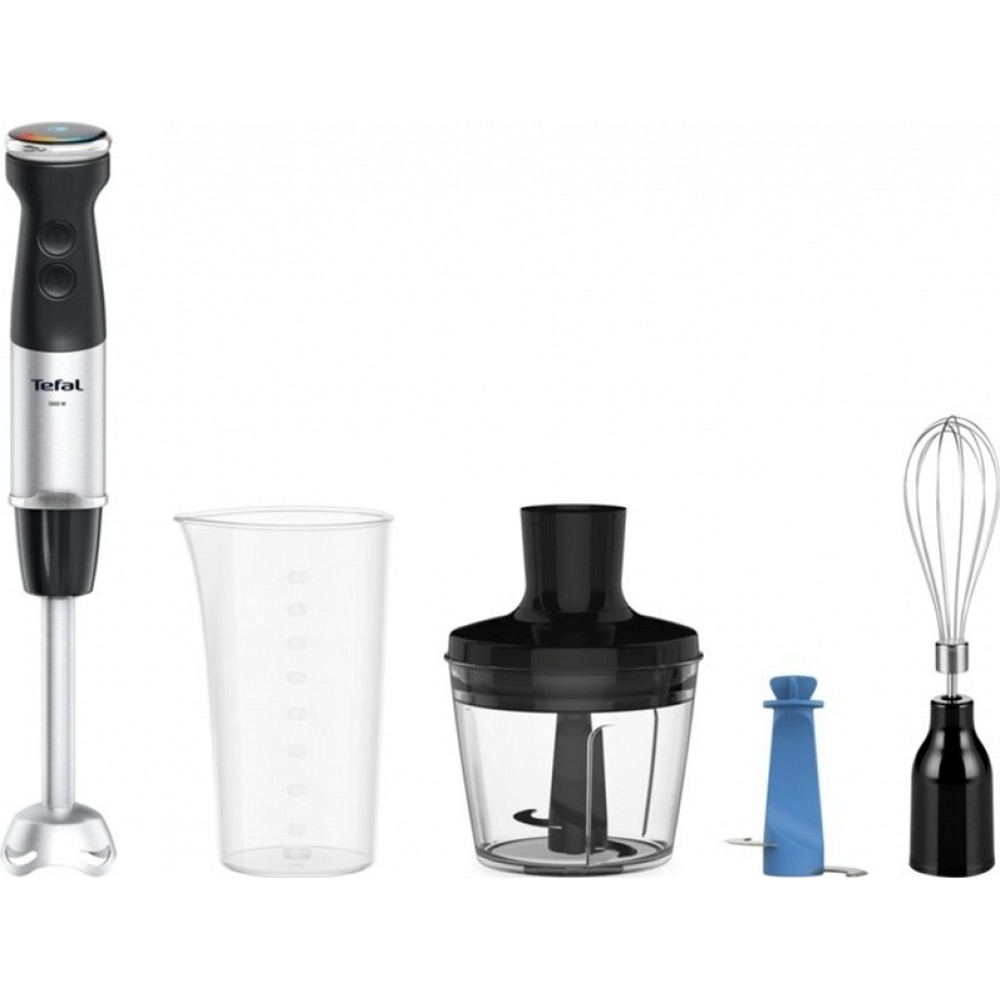Блендер Tefal заглибний Quickchef+ 1000Вт, 3в1, чаша-800мл, чопер-500мл, турборежим, сріблясто-чорний