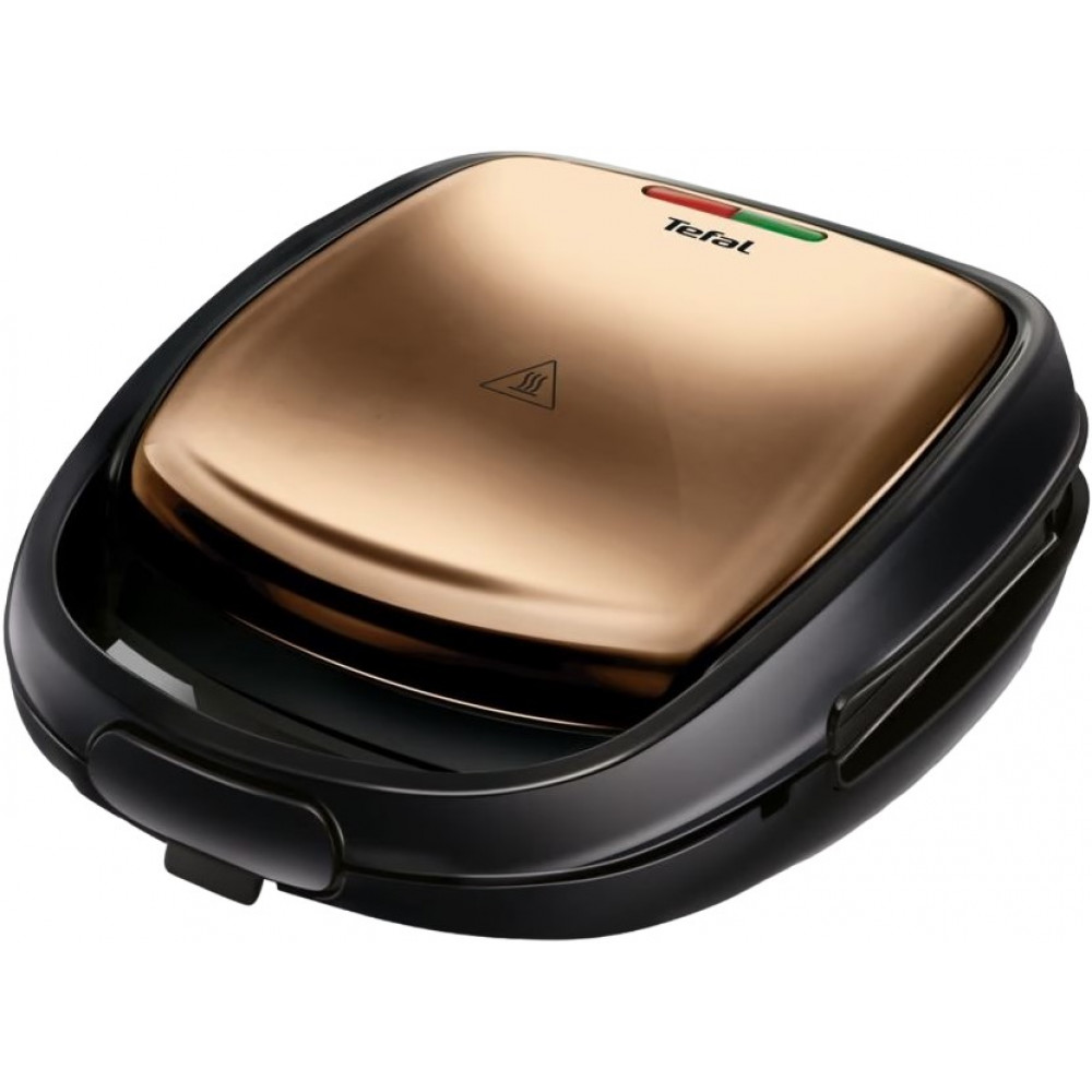 Мультимейкер Tefal Coppertinto 700Вт, тефлон, 2 пластини, корпус-метал, чорно-бронзовий