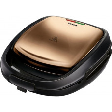 Мультимейкер Tefal Coppertinto 700Вт, тефлон, 2 пластини, корпус-метал, чорно-бронзовий