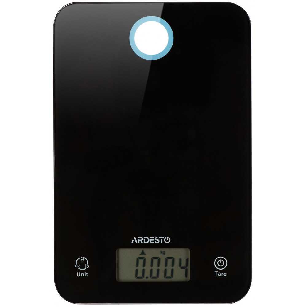 Ваги Ardesto кухонні, 5кг, CR2032x2 в комплекті, скло, чорний