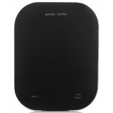 Ваги Gorenje кухонні, 10кг, AAAx3 в комплекті, скло, чорний Ваги Gorenje кухонні, 10кг, AAAx3 в комплекті, скло, чорний