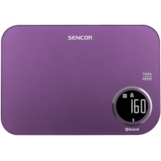 Ваги Sencor кухонні, 5кг, підключення до смартфону, AAAx2, пластик, фіолетовий