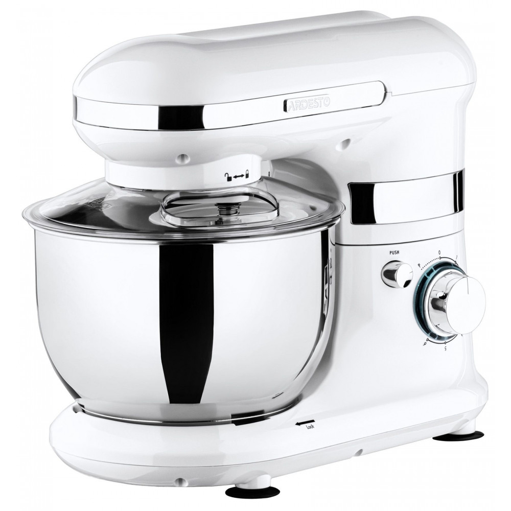 Міксер Ardesto планетарний 800Вт, насадки-3, чаша-нерж., метал, 4л, Pulse-режим, білий
