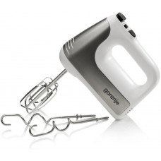 Міксер Gorenje ручний 400Вт, насадки-4 вінчика, турборежим, біло-сірий