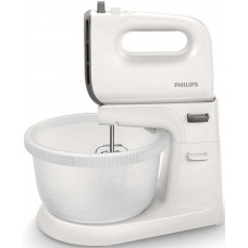 Міксер Philips стаціонарний Viva Collection 450Вт, насадки-4, чаша-пластик, 3л, біло-сірий