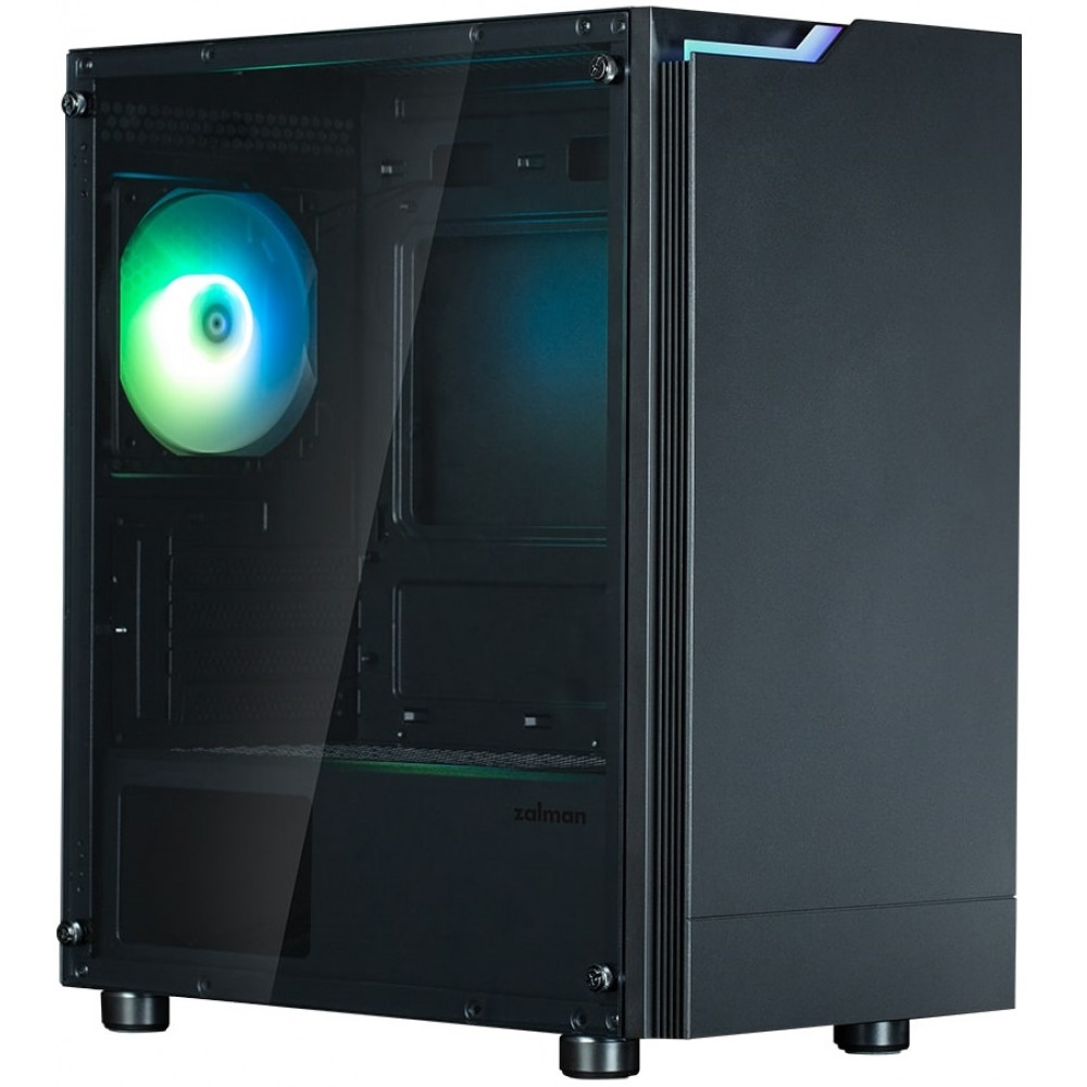 Корпус Zalman T4 Plus без БЖ, 2xUSB3.0, 1xUSB2.0, 1x120мм ARGB, VGA 320мм, LCS ready, TG Side Panel, mATX, чорний