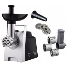 М'ясорубка Tefal HV1 7in1, 1400Вт, 1.7кг/хв, 3 решітки, насадка для ковбас, 3 терки, пластик, чорно-сріб.