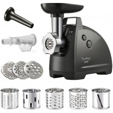 М'ясорубка Tefal HVB Plus, 2000Вт, 2.6кг/хв, 3 решітки, насадка для ковбас, кеббе, томатів, 5 терок, пластик/метал, чорний