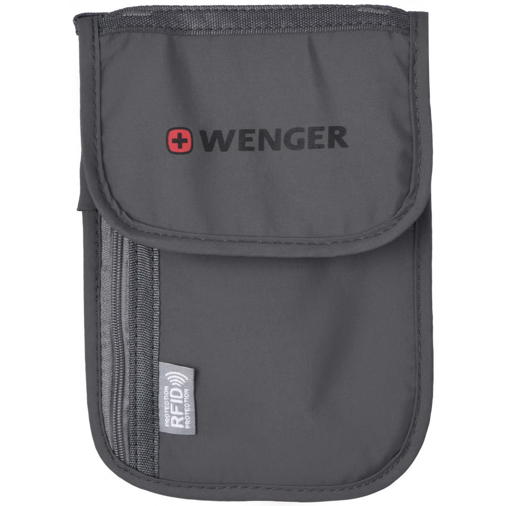 Гаманець на шию, Wenger Neck Wallet with RFID pocket, сірий