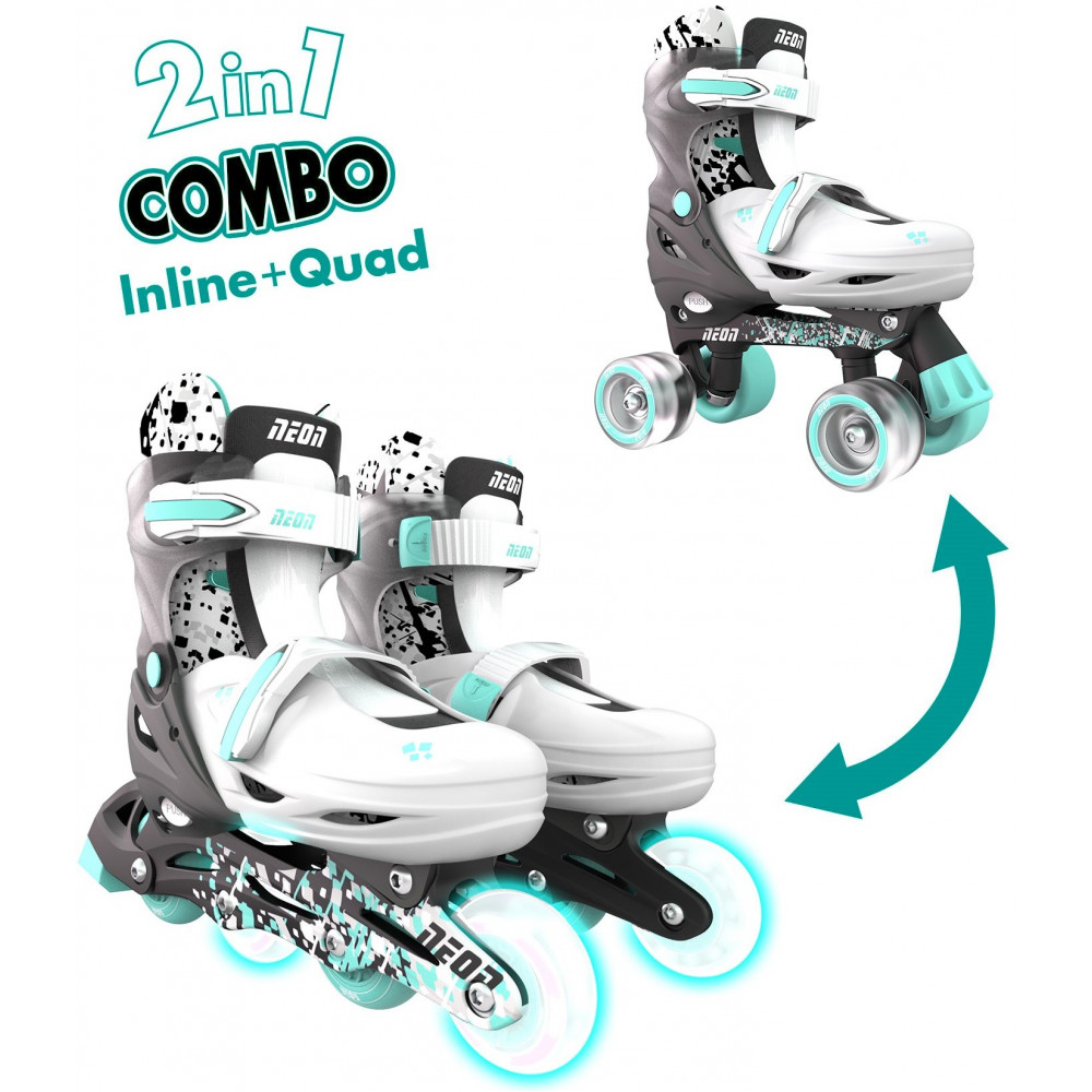 Роликові ковзани Neon Combo, розмір 34-37, сірий