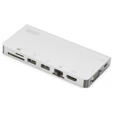 Хаб DIGITUS USB-C > HDMI/VGA/2xUSB-A/USB-C/SD/MicroSD/RJ54 Хаб DIGITUS USB-C > HDMI/VGA/2xUSB-A/USB-C/SD/MicroSD/RJ54