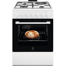 Плита Electrolux комбінована 3 газ + 1 електро, 57л, 60x60см, конвекція, білий