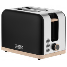 Тостер Ardesto Wood Modern, 800Вт, метал, 2 слоти, чорний Тостер Ardesto Wood Modern, 800Вт, метал, 2 слоти, чорний