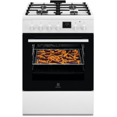 Плита Electrolux комбінована, 58л, 60x60см, дисплей, конвекція, чавун, пара, білий