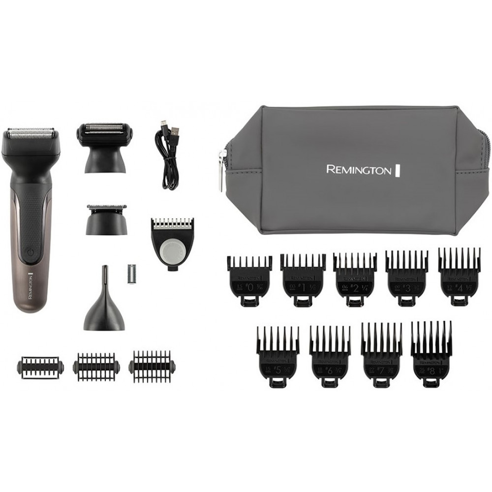 Тример Remington One, для бороди, вусів, голови та тіла, носа та вух, акум., насадок-18, сталь, чорний