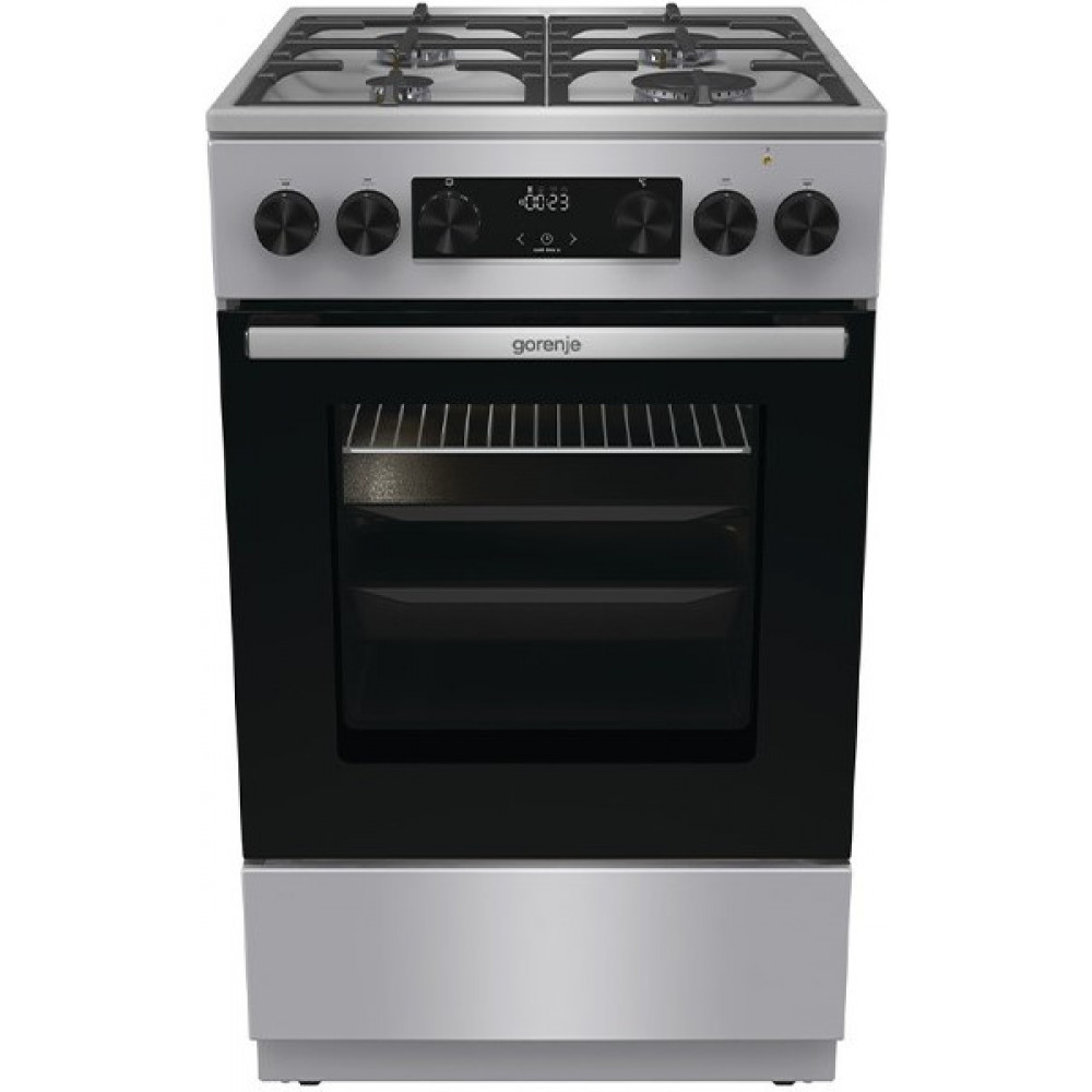 Плита Gorenje комбінована, 70л, 50x60см, дисплей, чавун, нерж