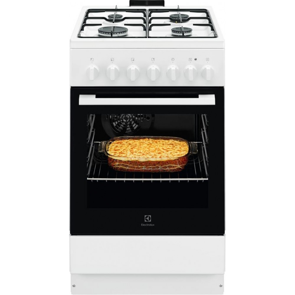 Плита Electrolux комбінована, 57л, 50x60см, конвекція, білий