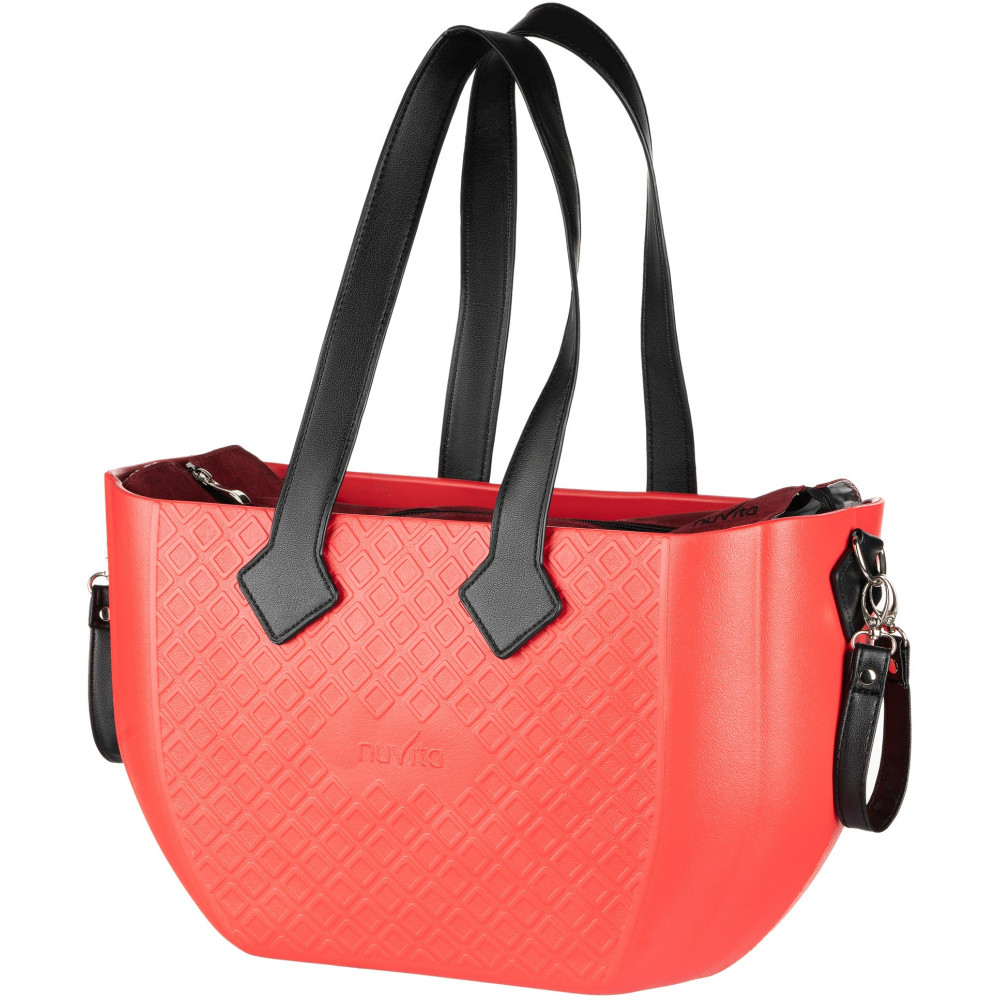 Сумка Nuvita MyMia ручки еко-шкіра, килимок, ремені для коляски, червоно-чорний