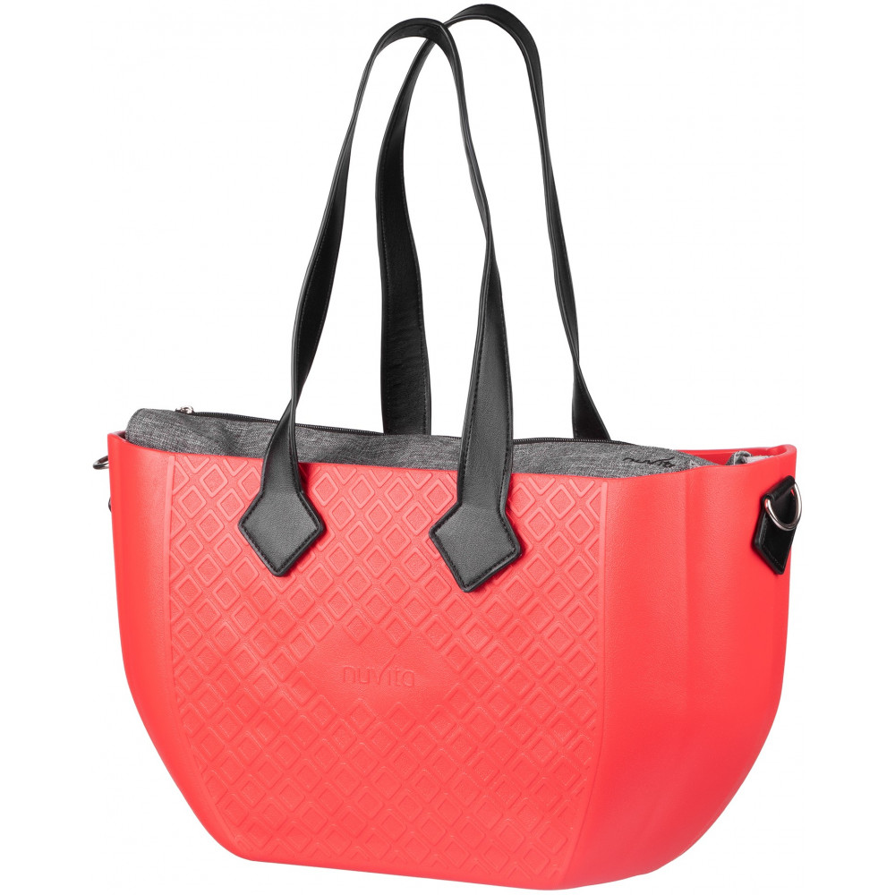 Сумка Nuvita MyMia ручки еко-шкіра, килимок, ремені для коляски, червоно-чорний