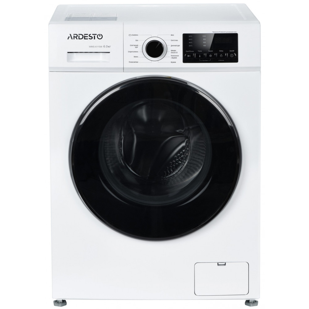 Пральна машина ARDESTO фронтальна Black Mars, 6кг, 1000, А++, 44см, дисплей, білий