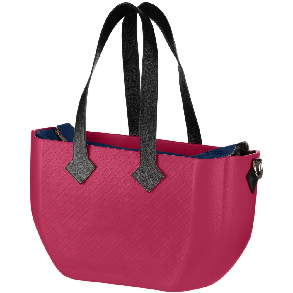 Сумка Nuvita MyMia ручки шкіра, малиново-чорний