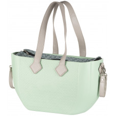 Сумка Nuvita MyMia ручки еко-шкіра, килимок, ремені для коляски, м'ятно-сірий Сумка Nuvita MyMia ручки еко-шкіра, килимок, ремені для коляски, м'ятно-сірий