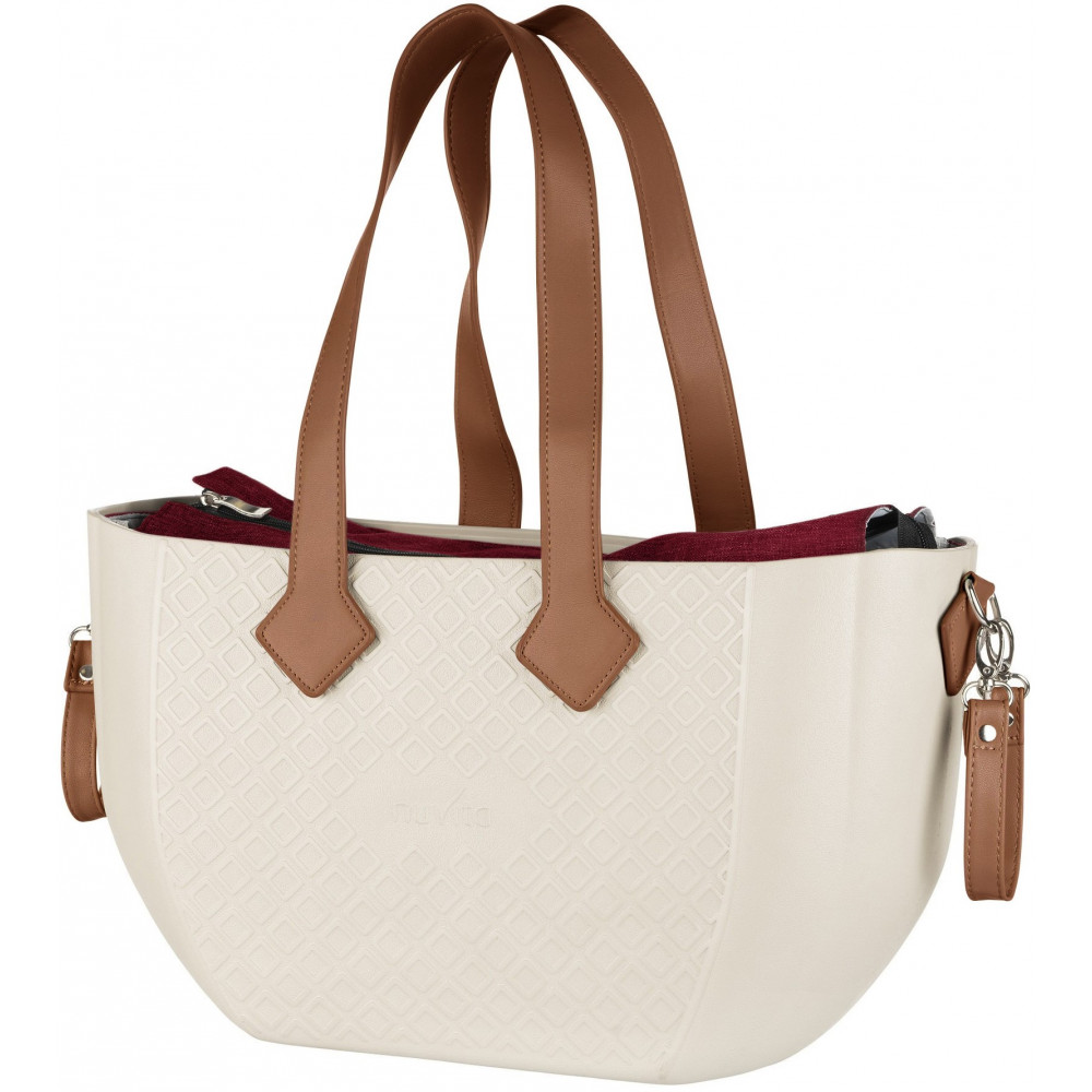 Сумка Nuvita MyMia ручки еко-шкіра, килимок, ремені для коляски, бежево-коричневий