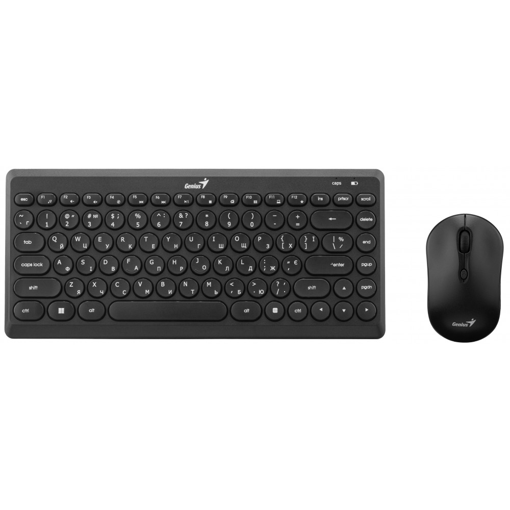 Комплект клавіатура та миша Genius LuxeMate Q-8000, WL, EN/UKR, чорний