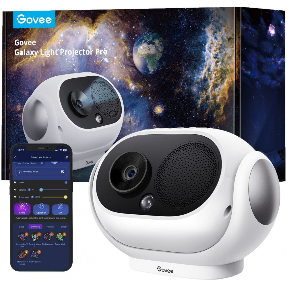 Зірковий проектор Govee H6092 Galaxy Star Projector, RGB, WI-FI/Bluetooth, білий