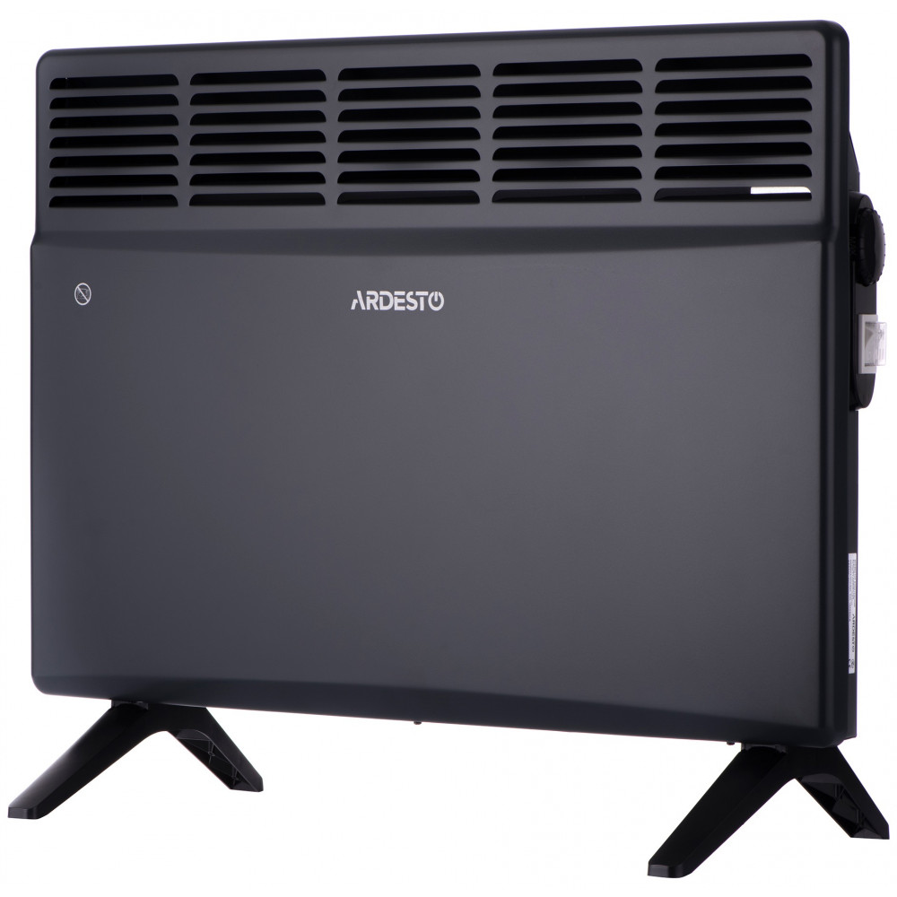 Конвектор електричний ARDESTO CH-1500MCA, 1500 Вт, 15 м2, закритий нагрів. елемент, IP24, мех. керування, антрацит матовий