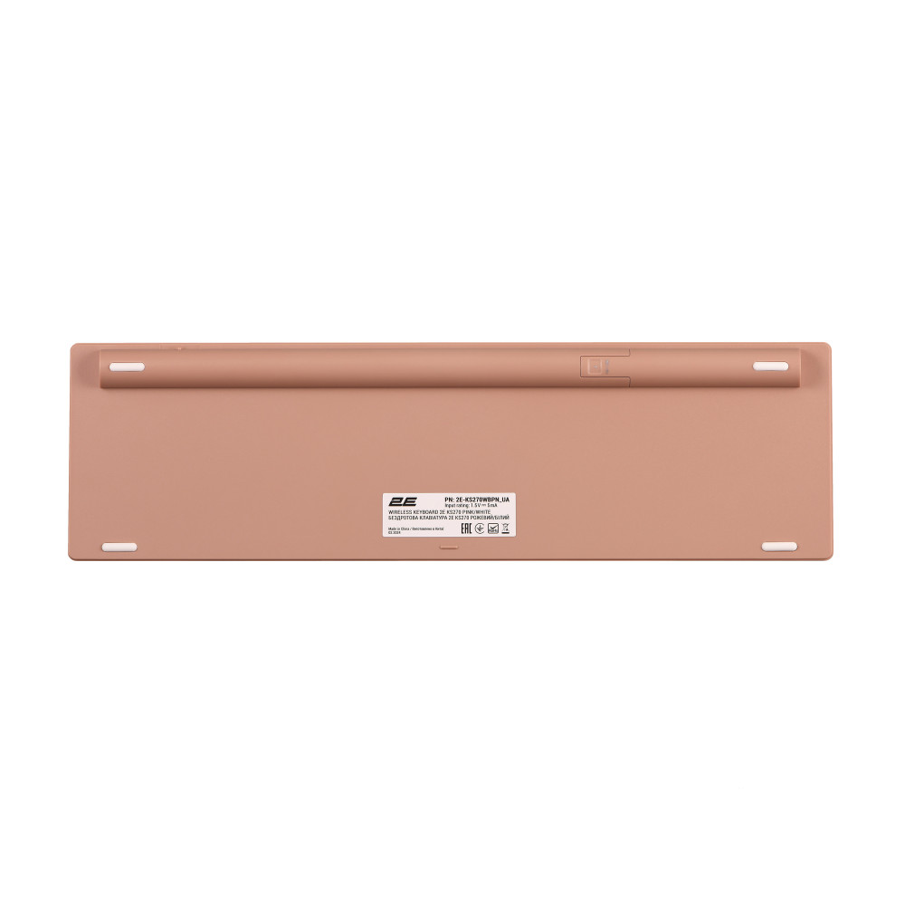 Клавіатура ножнична 2E KS270 109key, WL/BT, EN/UK, рожево-білий