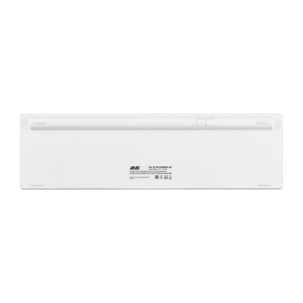Клавіатура ножнична 2E KS270 109key, WL/BT, EN/UK, сріблясто-білий