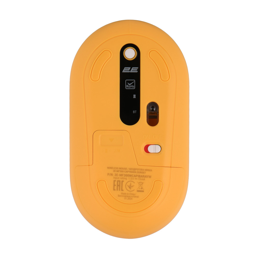 Миша 2E MF300 CAPYBARA:SUNSET Silent WL BT, жовтий