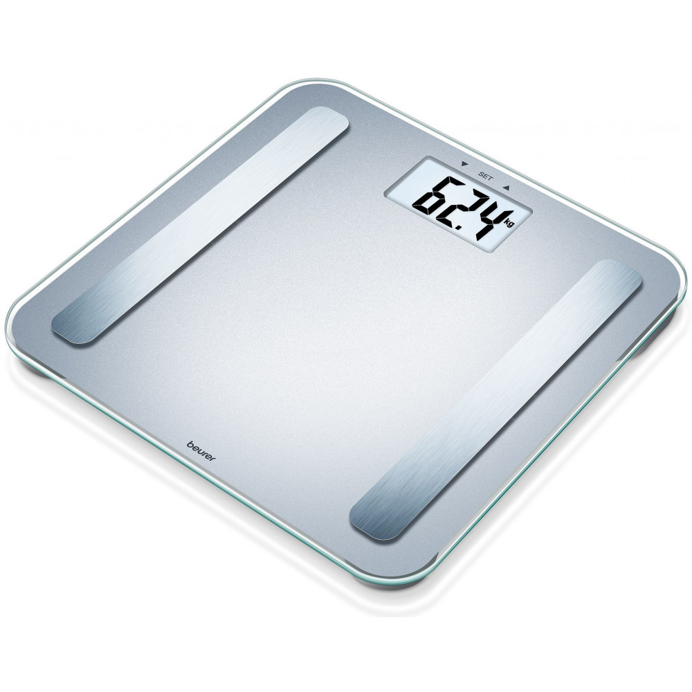 Ваги Beurer підлогові діагностичні, 180кг,підсвіч., дисплея,1хCR2032,скло, сірий