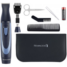 Набір дорожній Remington TRAVEL KIT, для бороди, вусів, носа та вух, насадок-3, чохол, гребінець, пінцет, кусачки, ножиці, сталь, чорно-синій
