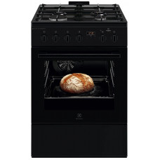Плита Electrolux комбінована, 58л, 60x60см, дисплей, конвекція, чавун, пара, чорний