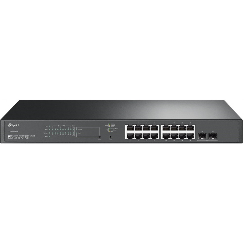 Комутатор TP-LINK SG2218P 16x1GE (16xPoE), 2xSFP, 150W, WebSmart