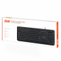 Клавіатура мембранна 2E KS120 104key, USB-A, EN/UK, White LED, чорний