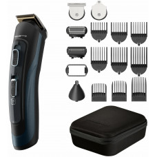 Тример Rowenta Selectium, для бороди, вусів, голови, носа, вух і тіла, мережа+акум., роторний мотор, насадок-17, чохол, титан.напил., чорний