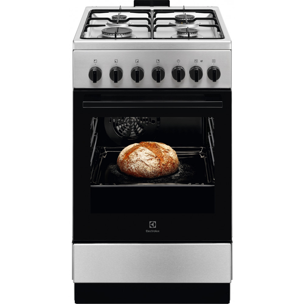 Плита Electrolux комбінована, 57л, 50x60см, конвекція, нерж