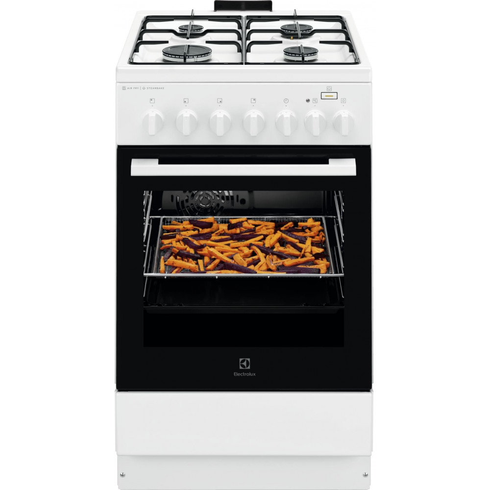 Плита Electrolux комбінована, 58л, 50x60см, конвекція, пара, білий