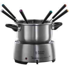 Електричне фондю Russell Hobbs Fiesta, ємність 2л, 1200Вт, 6 виделок в комплекті, нерж. сталь, сірий