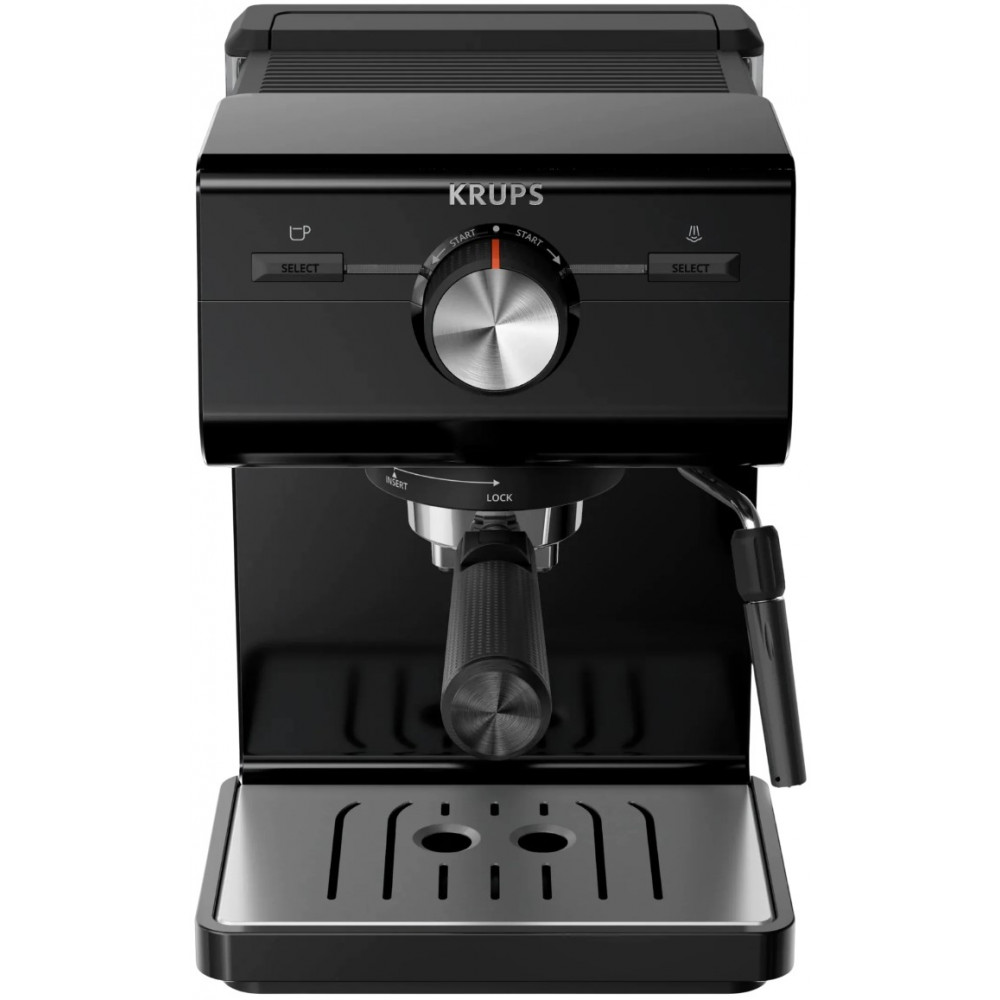 Кавоварка Krups ріжкова Authentic C50 2л, мелена, ручний капучинатор, 15 бар, чорний